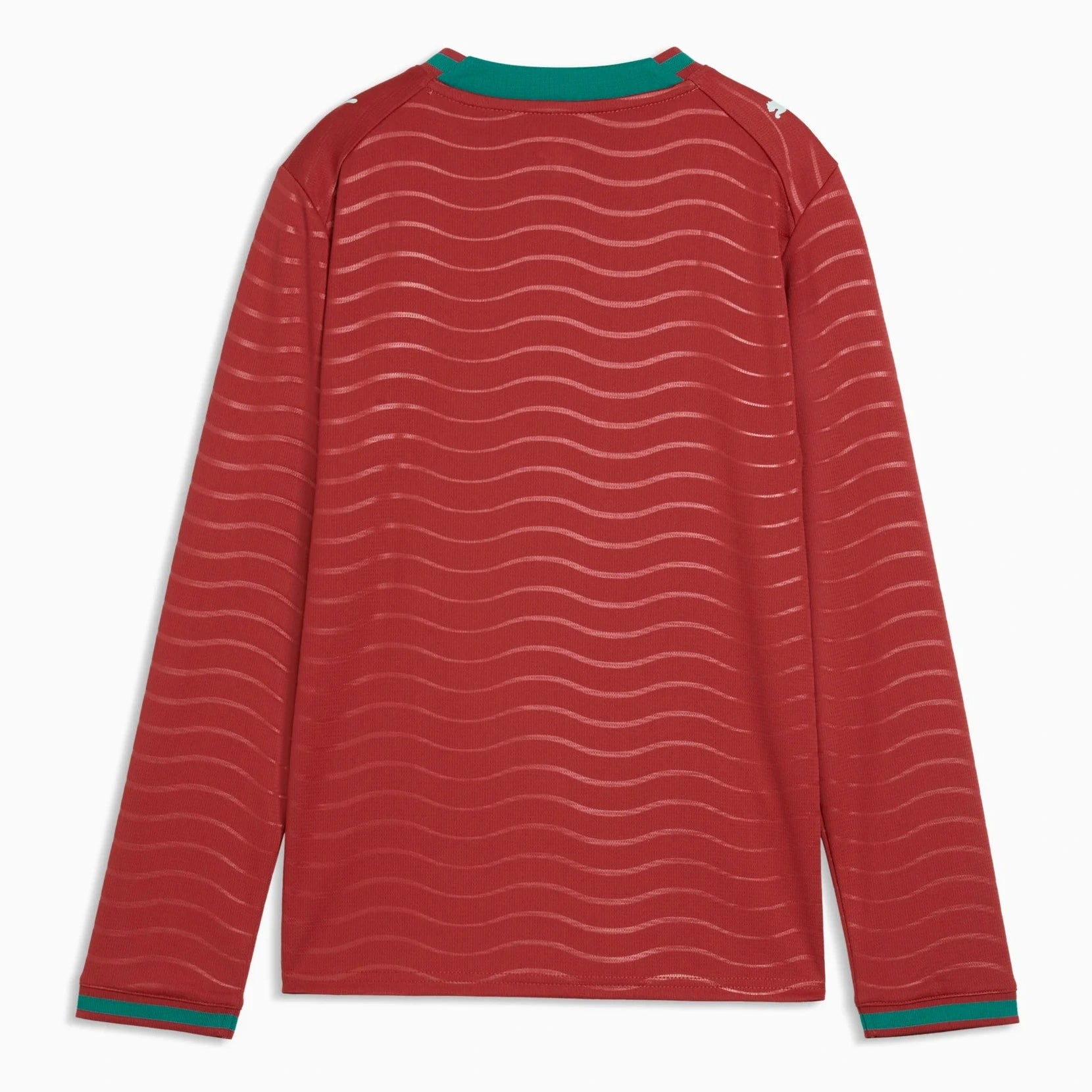 2026 Portugal Youth Stadium Home Long-Sleeve Jersey Club Red-Green Lagoon - Puma