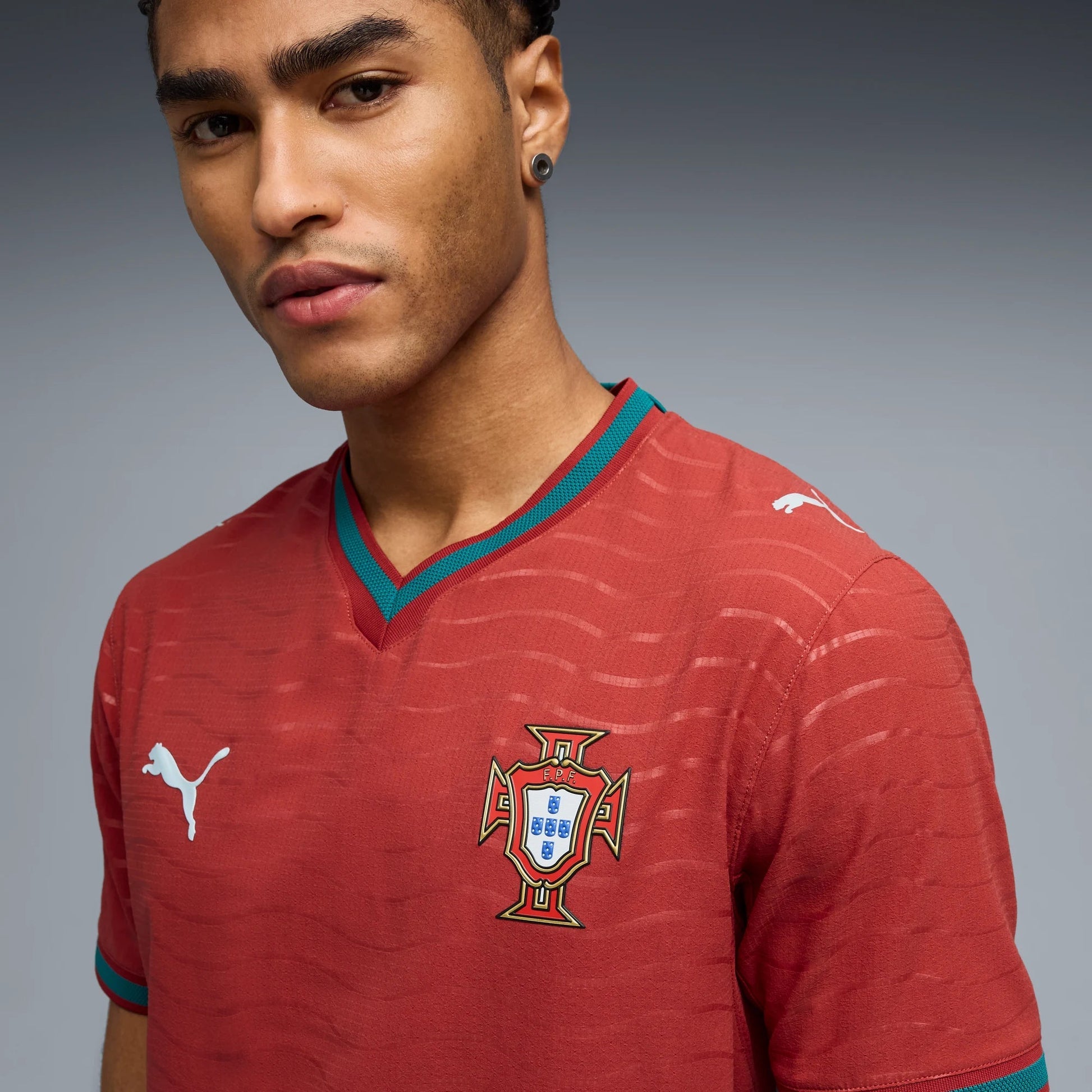 2026 Portugal Men's Authentic Home Soccer Jersey Club Red-Green Lagoon - Puma