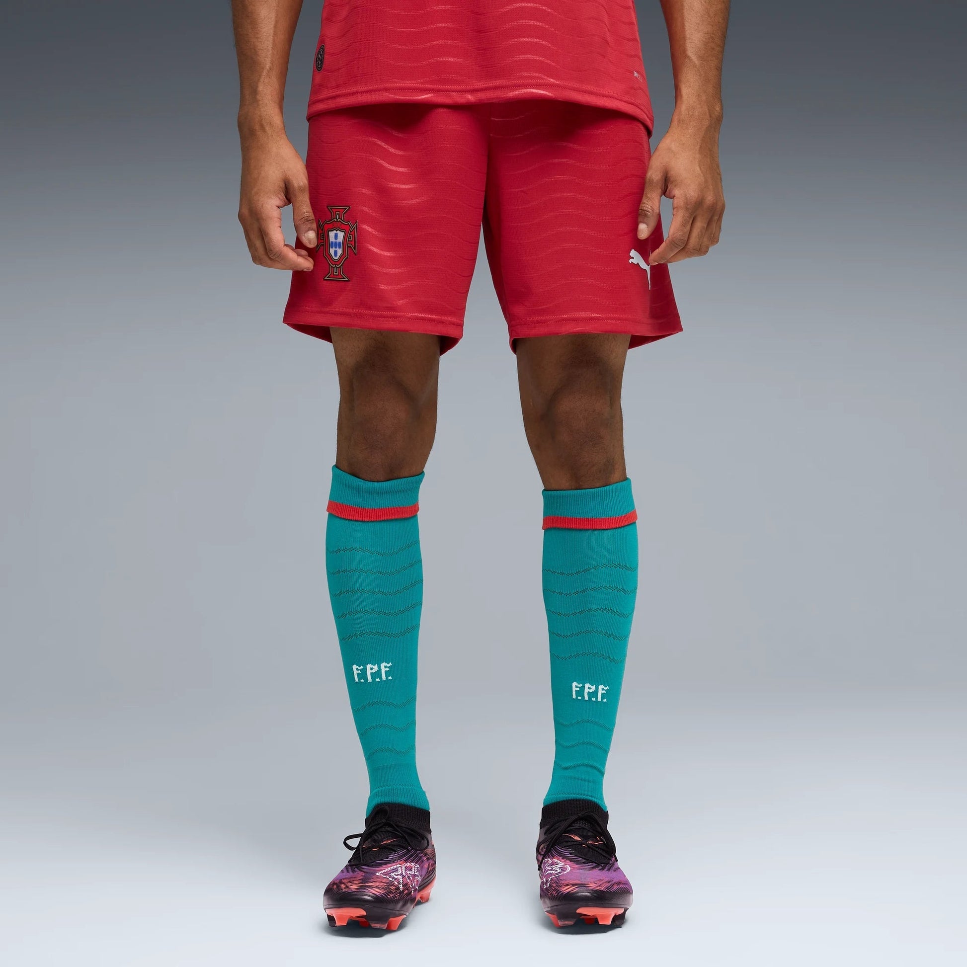 2026 Portugal Men's Stadium Home Shorts Club Red-Green Lagoon - Puma