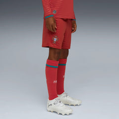 2026 Portugal Youth Stadium Home Shorts Club Red-Green Lagoon - Puma