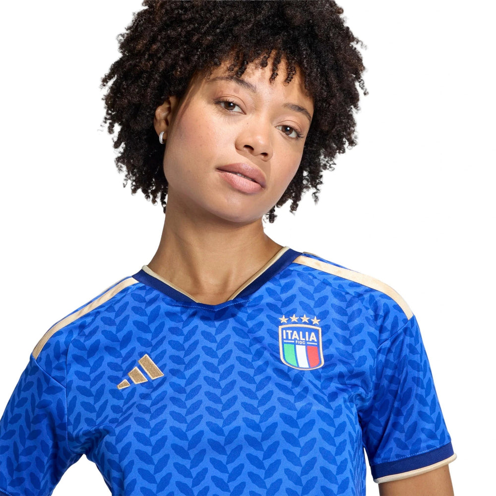 2026 Italy Women's Stadium Home Cropped Soccer Jersey Bold Blue - Adidas