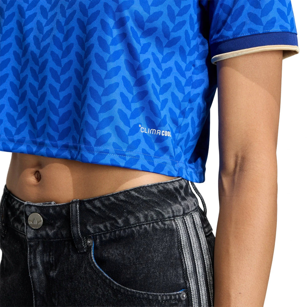 2026 Italy Women's Stadium Home Cropped Soccer Jersey Bold Blue - Adidas