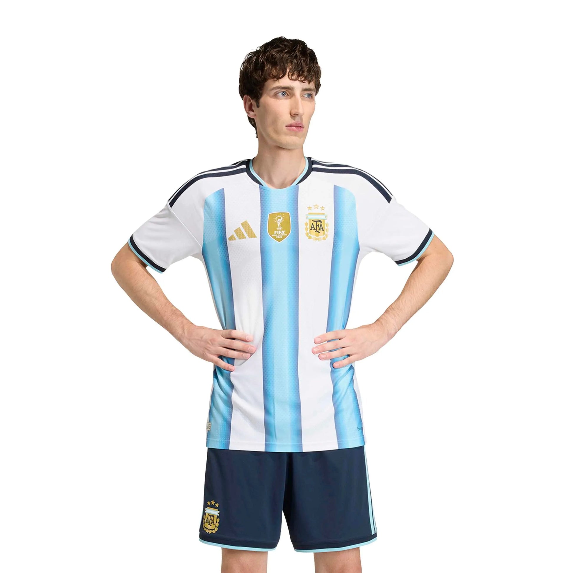 2026 Argentina Men's Authentic Home Soccer Jersey White / Icey Blue / Light Blue - Adidas