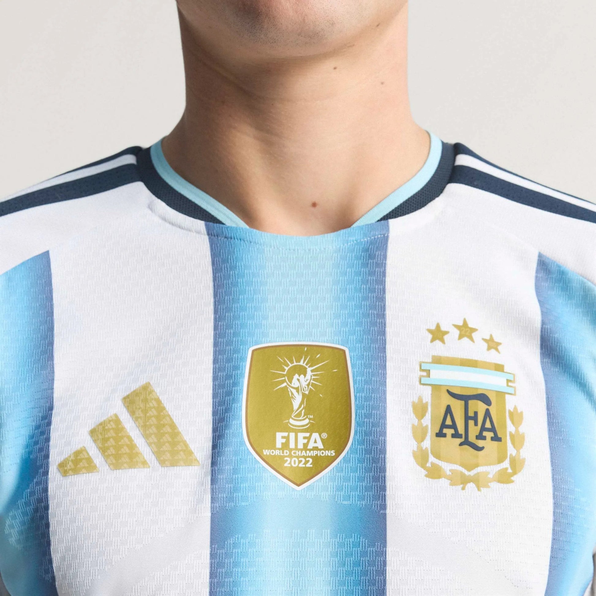2026 Argentina Men's Authentic Home Soccer Jersey White / Icey Blue / Light Blue - Adidas