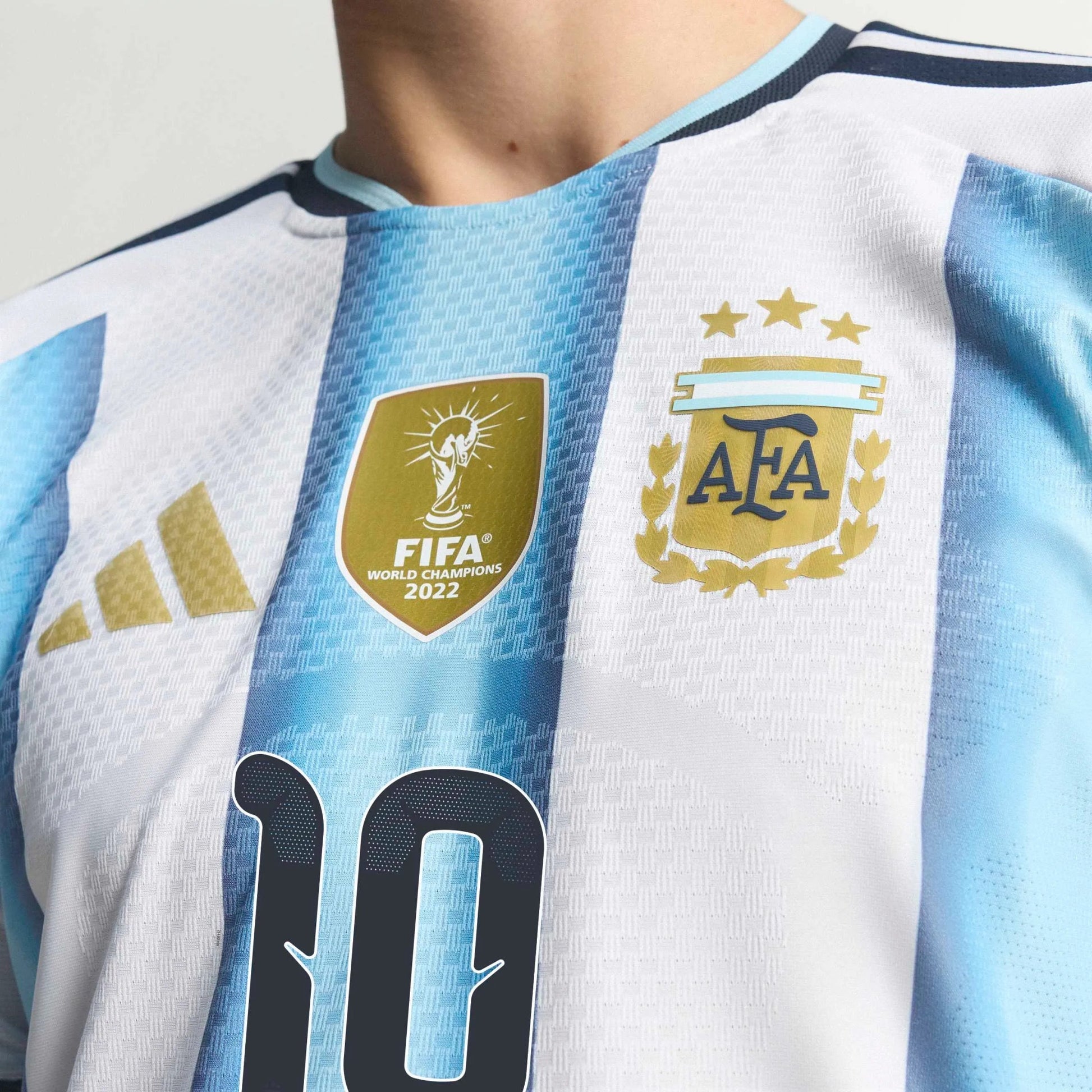 2026 Argentina Men's Authentic Home Messi #10 Soccer Jersey White / Icey Blue / Light Blue - Adidas