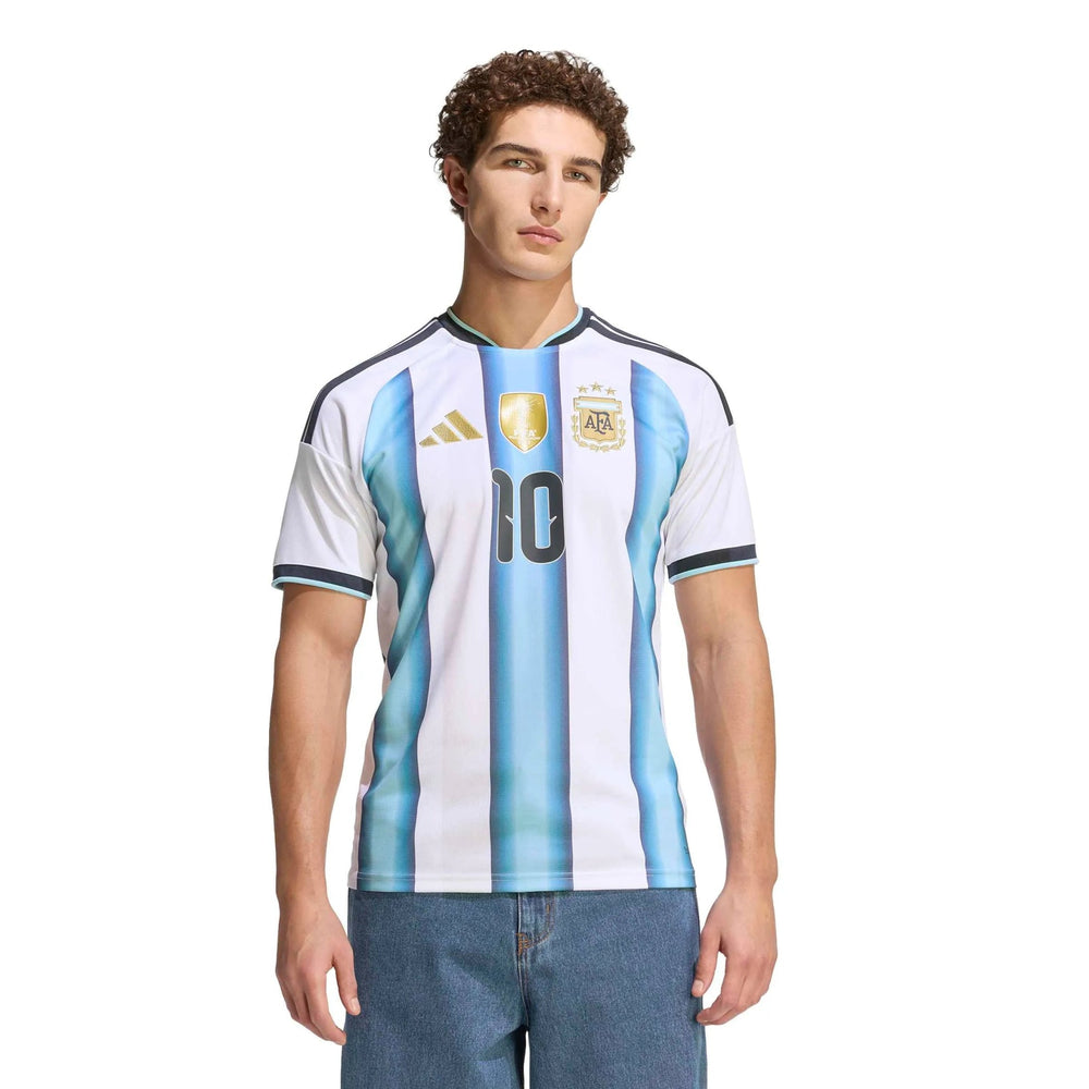 2026 Argentina Men's Stadium Home Messi #10 Soccer Jersey White / Icey Blue / Light Blue - Adidas