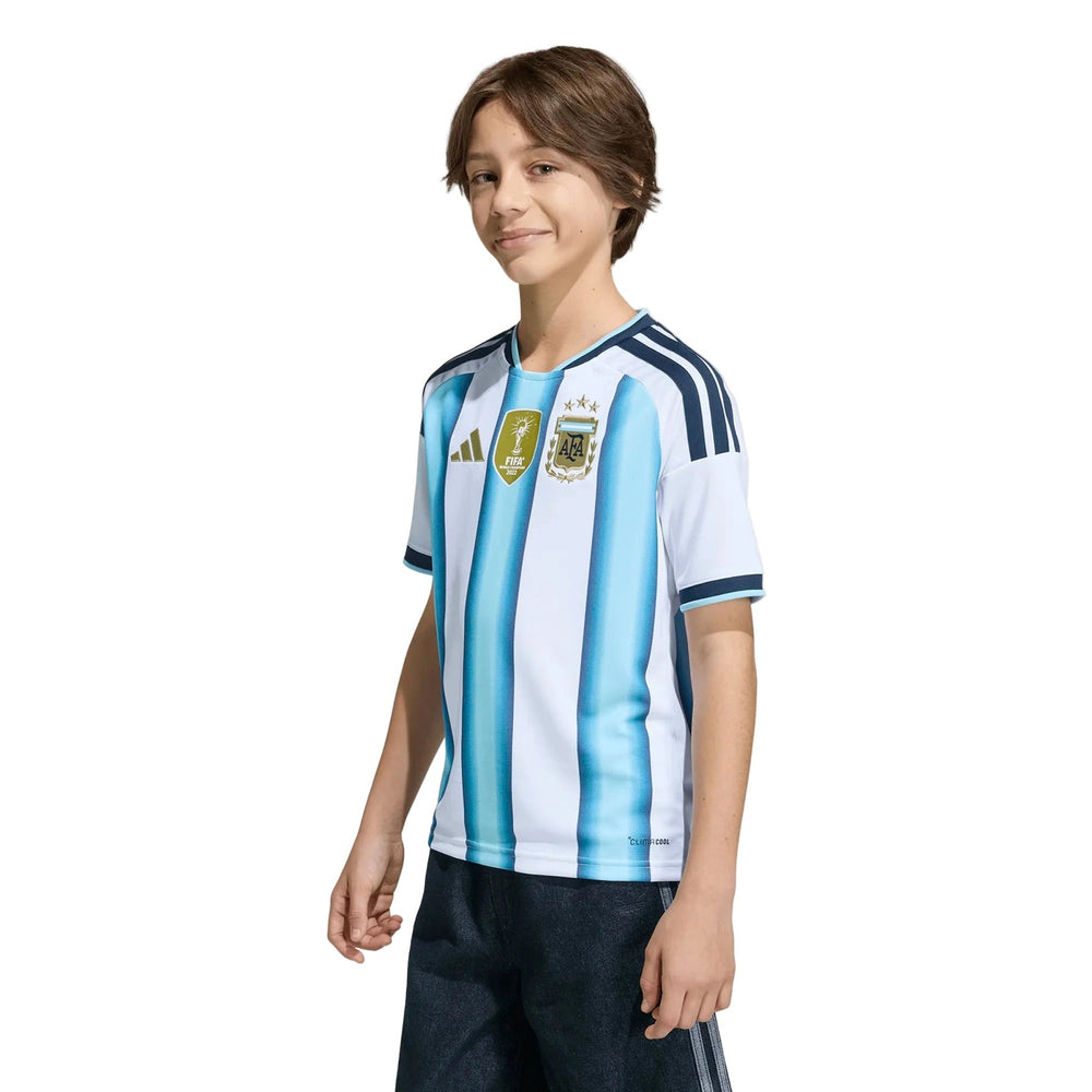 2026 Argentina Youth Stadium Home Soccer Jersey White / Icey Blue / Light Blue - Adidas