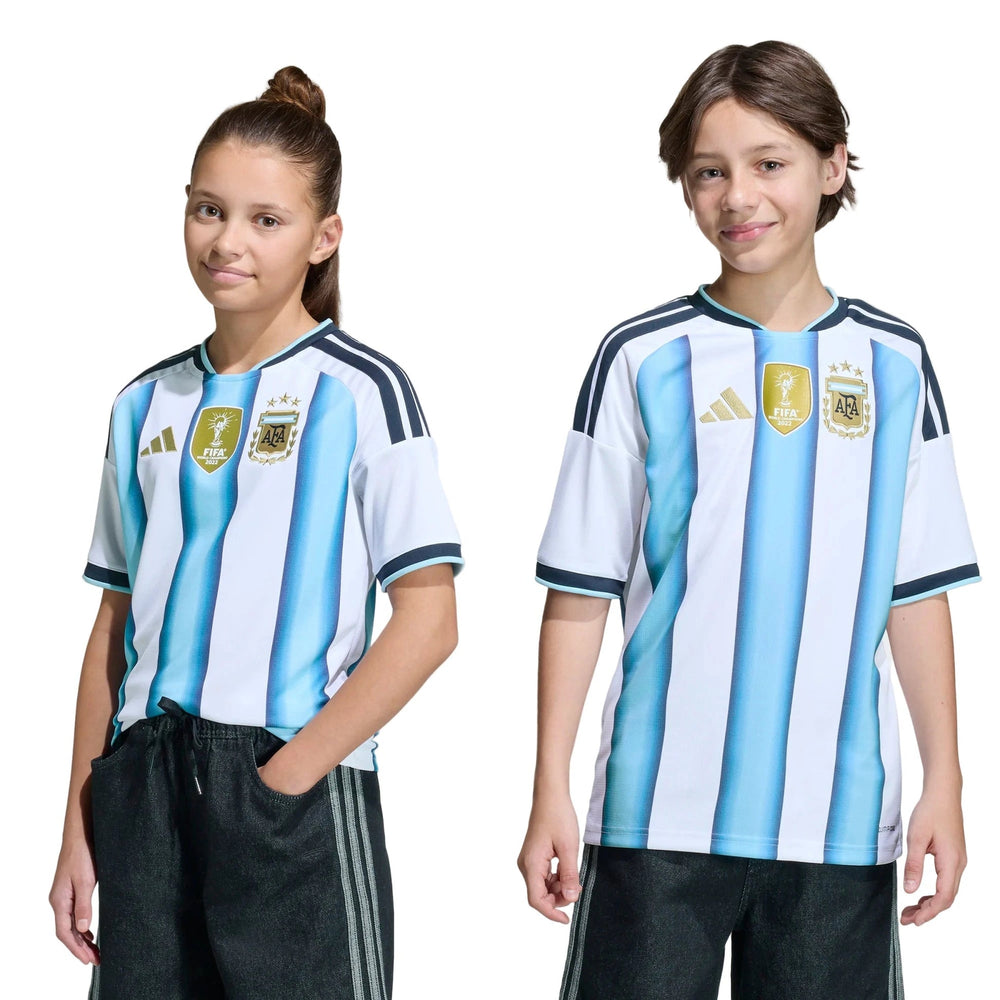 2026 Argentina Youth Stadium Home Soccer Jersey White / Icey Blue / Light Blue - Adidas