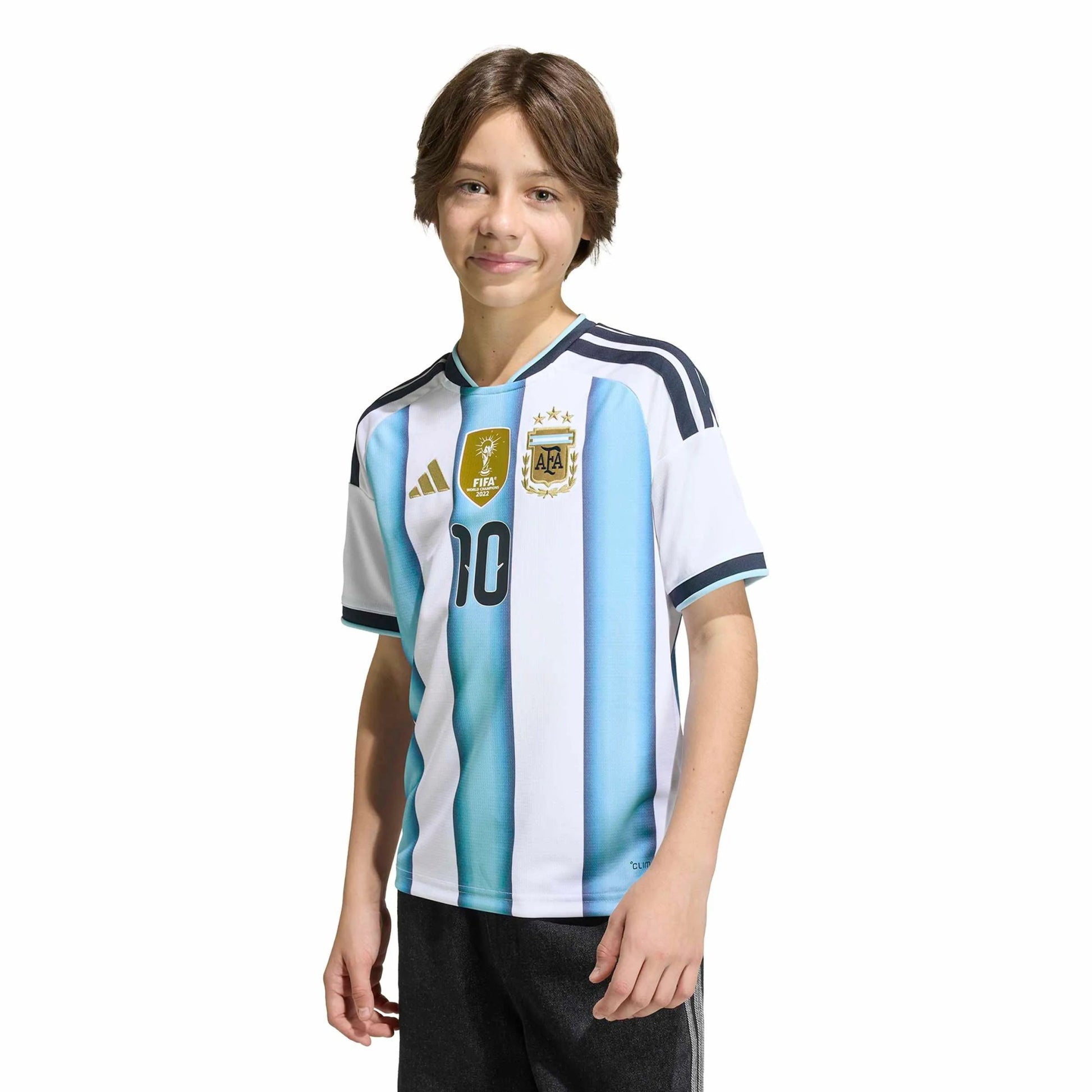2026 Argentina Youth Stadium Home Messi #10 Soccer Jersey White / Icey Blue / Light Blue - Adidas