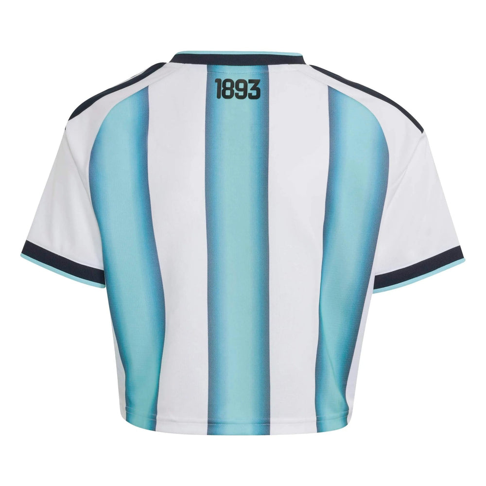 2026 Argentina Women's Stadium Home Cropped Soccer Jersey White / Icey Blue / Light Blue - Adidas