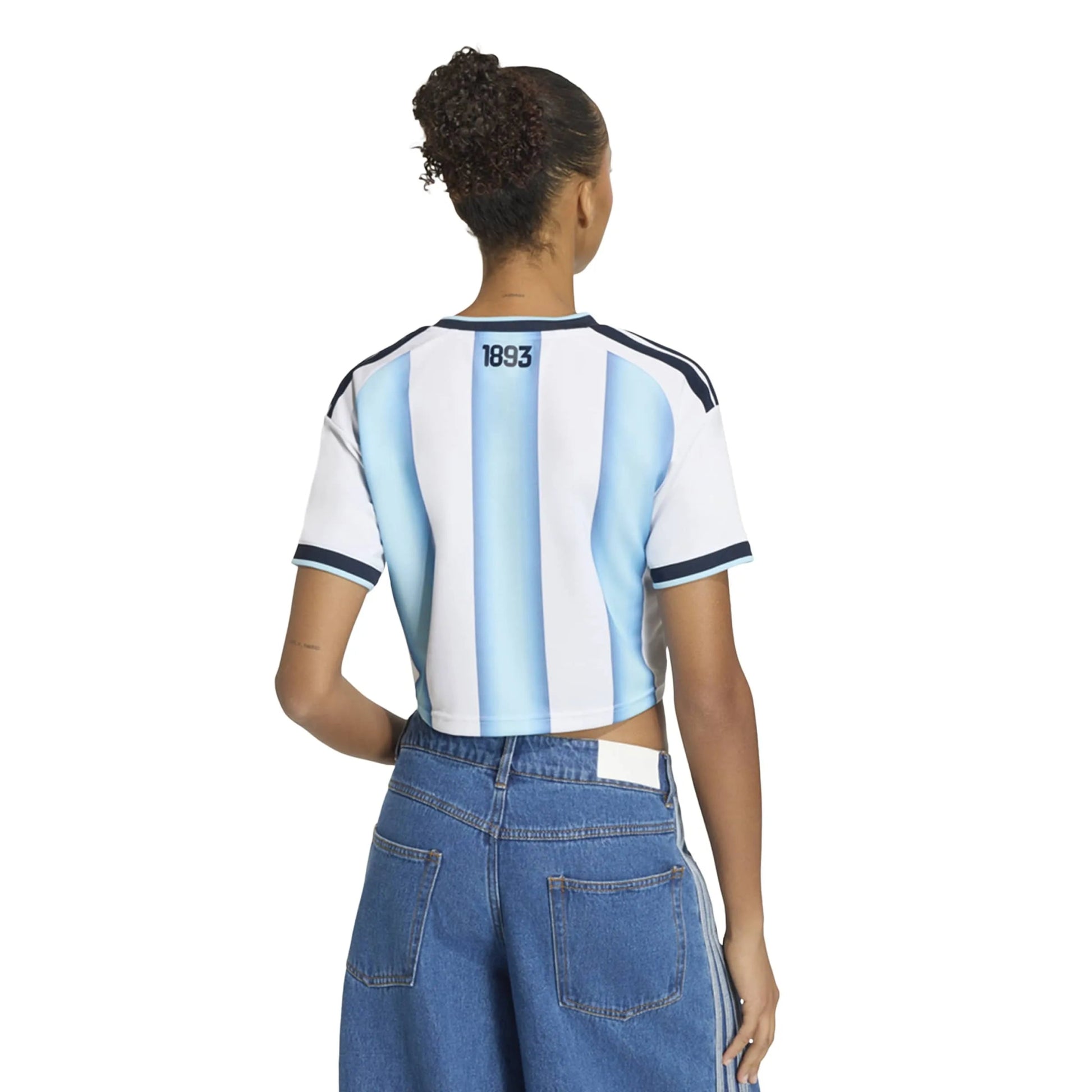 2026 Argentina Women's Stadium Home Cropped Soccer Jersey White / Icey Blue / Light Blue - Adidas