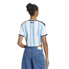 2026 Argentina Women's Stadium Home Cropped Soccer Jersey White / Icey Blue / Light Blue - Adidas