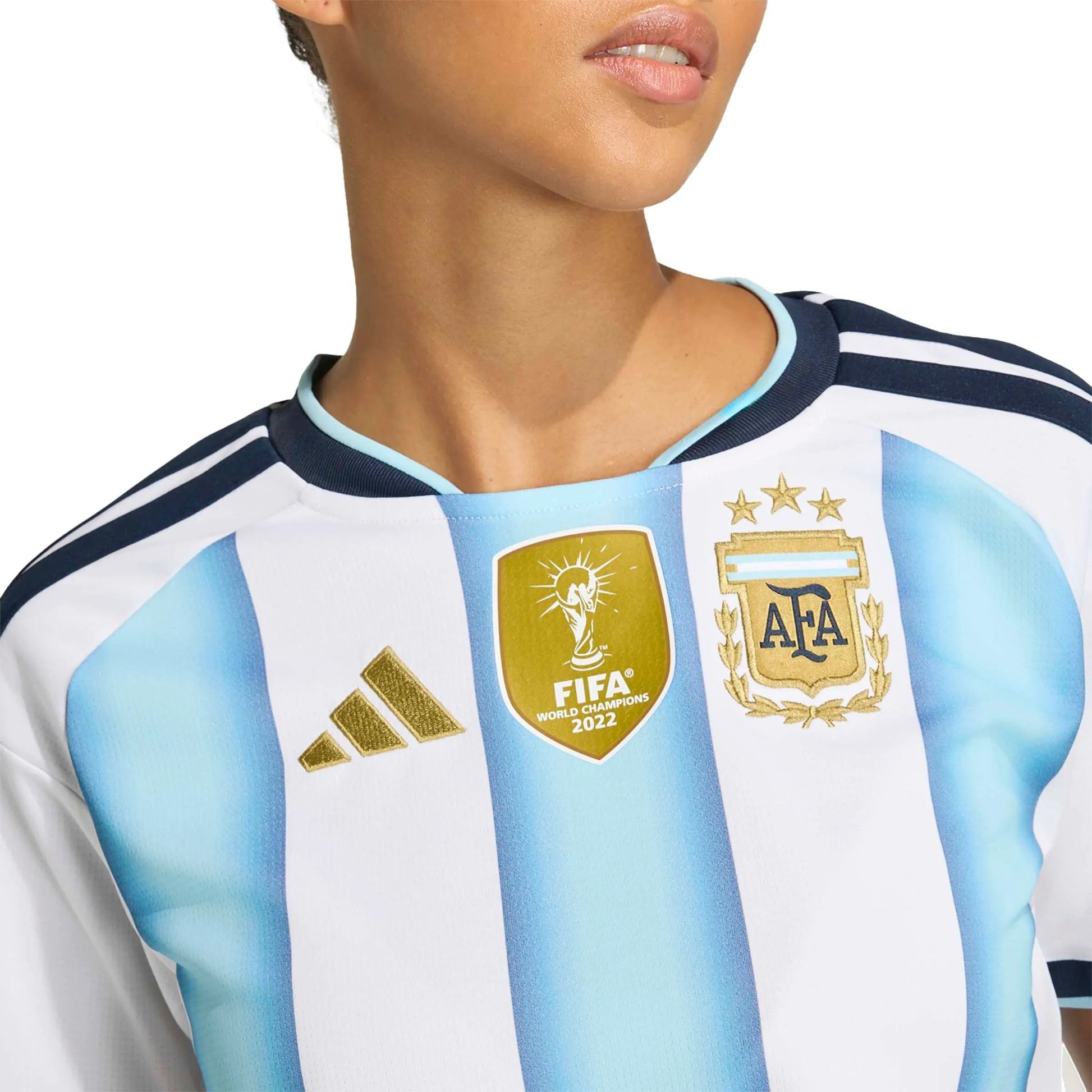 2026 Argentina Women's Stadium Home Cropped Soccer Jersey White / Icey Blue / Light Blue - Adidas