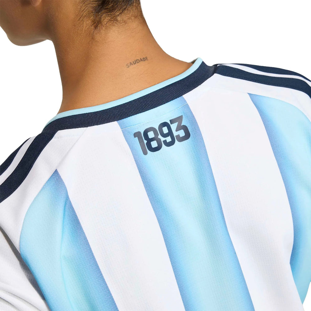 2026 Argentina Women's Stadium Home Cropped Soccer Jersey White / Icey Blue / Light Blue - Adidas