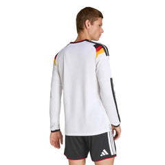 2026 Germany Men's Stadium Home Long-Sleeve Soccer Jersey White - Adidas
