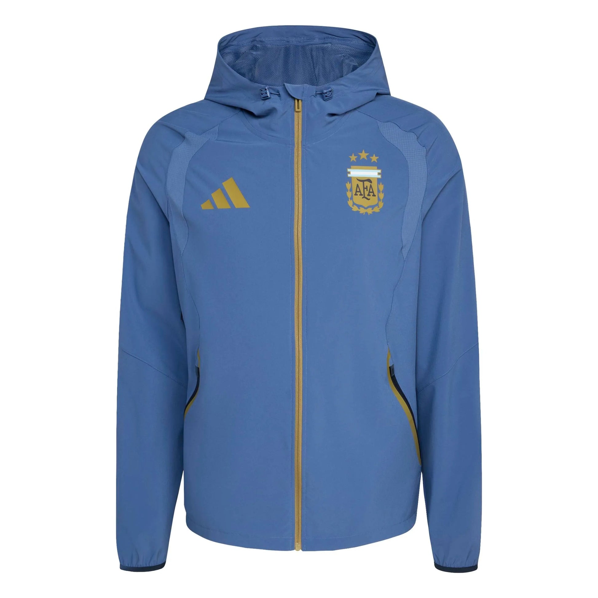 2026 Argentina Men's Tiro Travel Full Zip Windbreaker Crew Blue - Adidas
