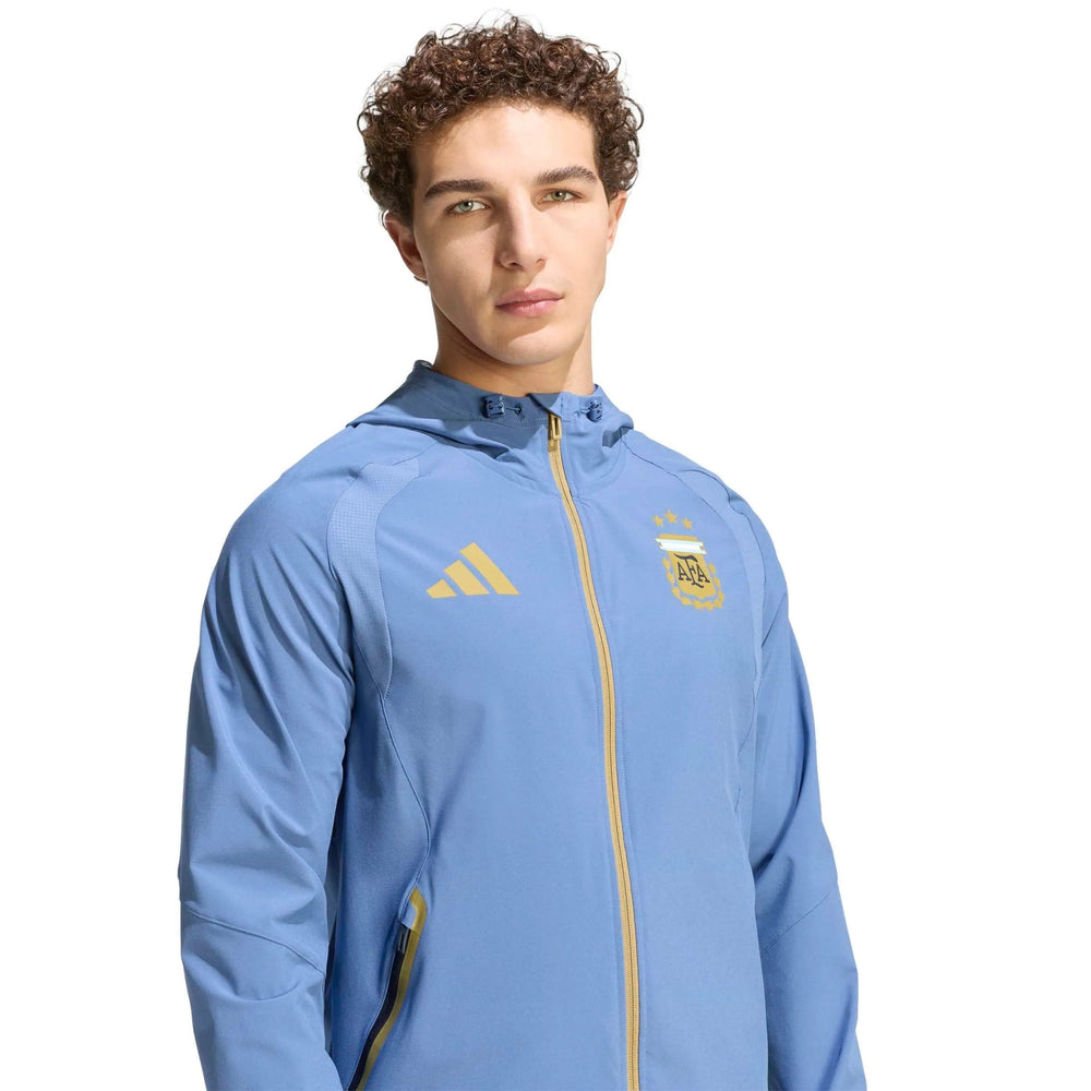 2026 Argentina Men's Tiro Travel Full Zip Windbreaker Crew Blue - Adidas