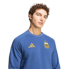 2026 Argentina Men's Tiro Travel Crewneck Sweatshirt Crew Blue - Adidas