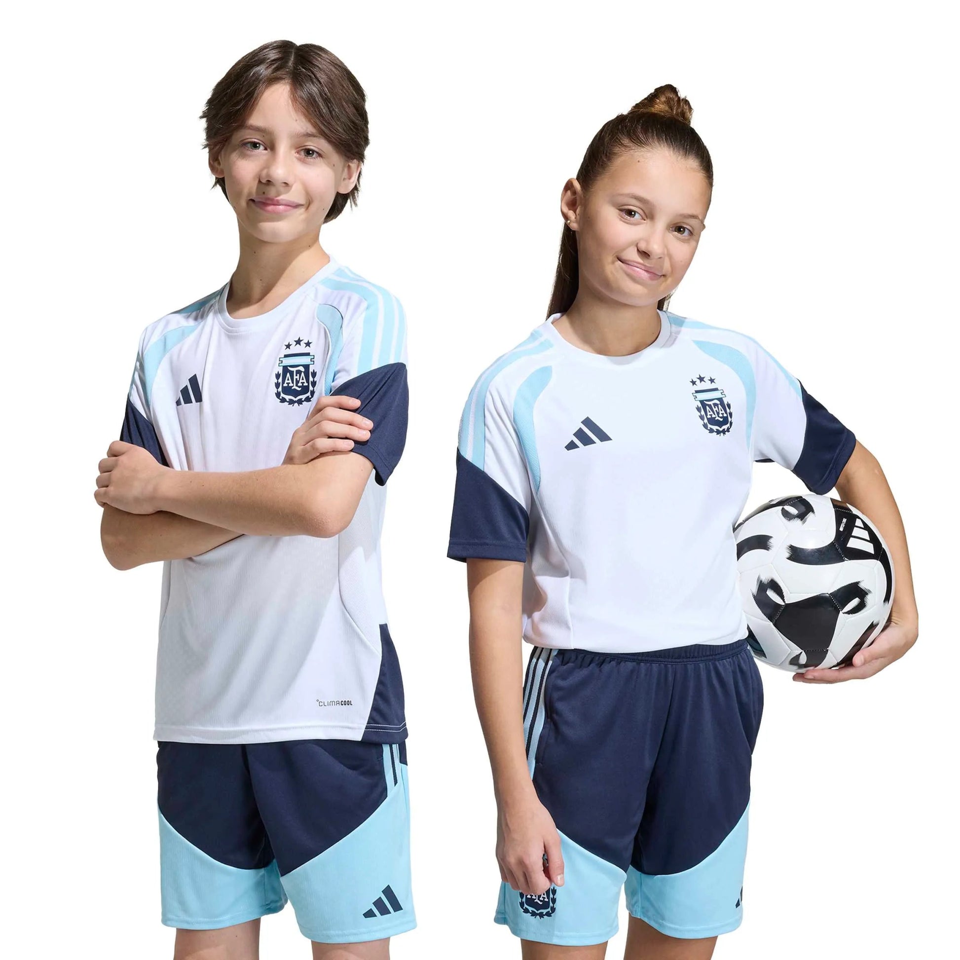 2026 Argentina Youth Training Soccer Jersey White - Adidas