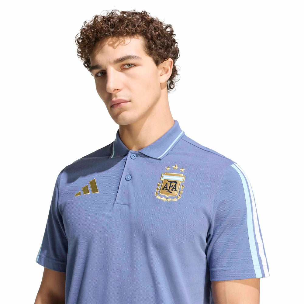 2026 Argentina Men's DNA Polo Crew Blue - Adidas
