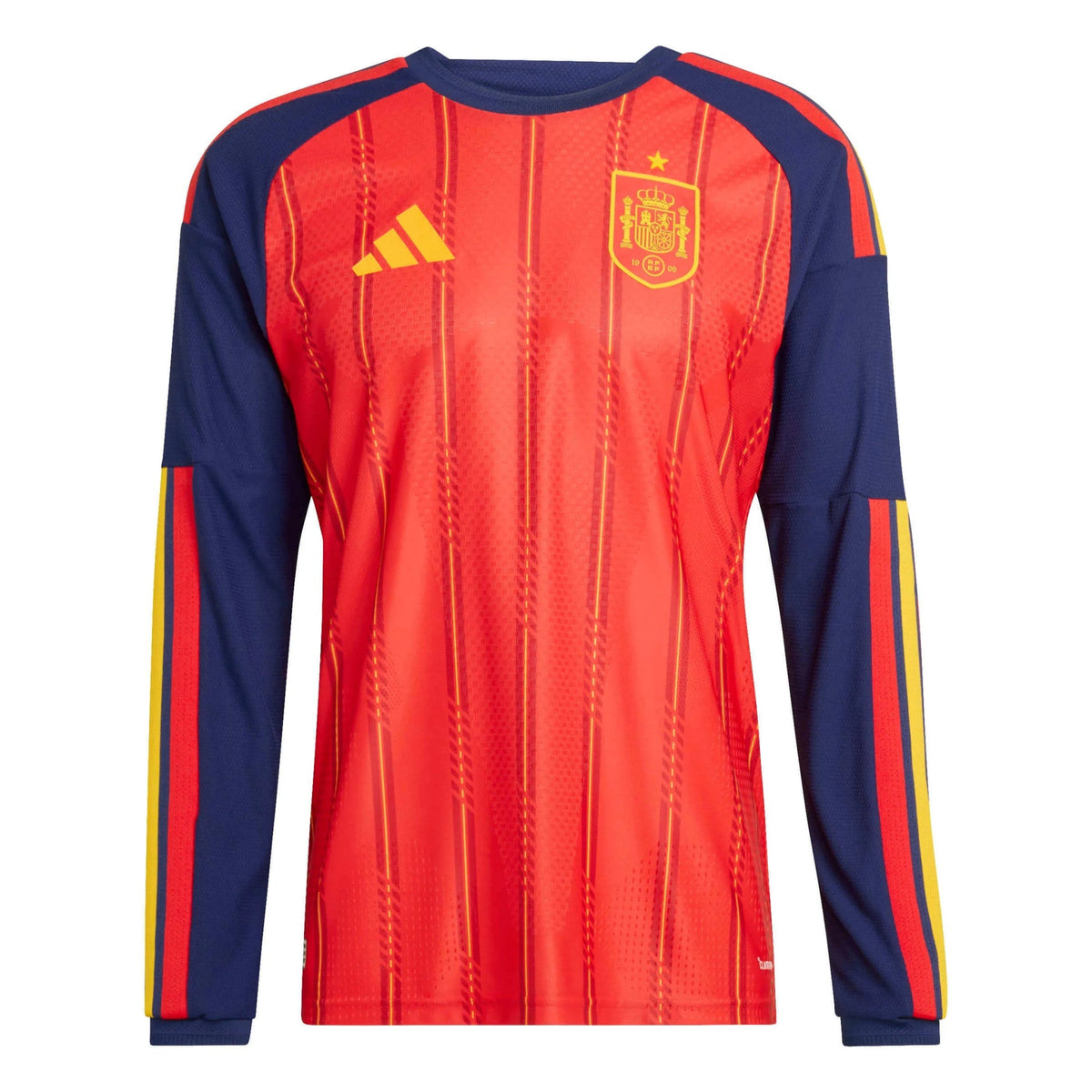 2026 Spain Men's Authentic Home Long-Sleeve Soccer Jersey Vivid Red - Adidas