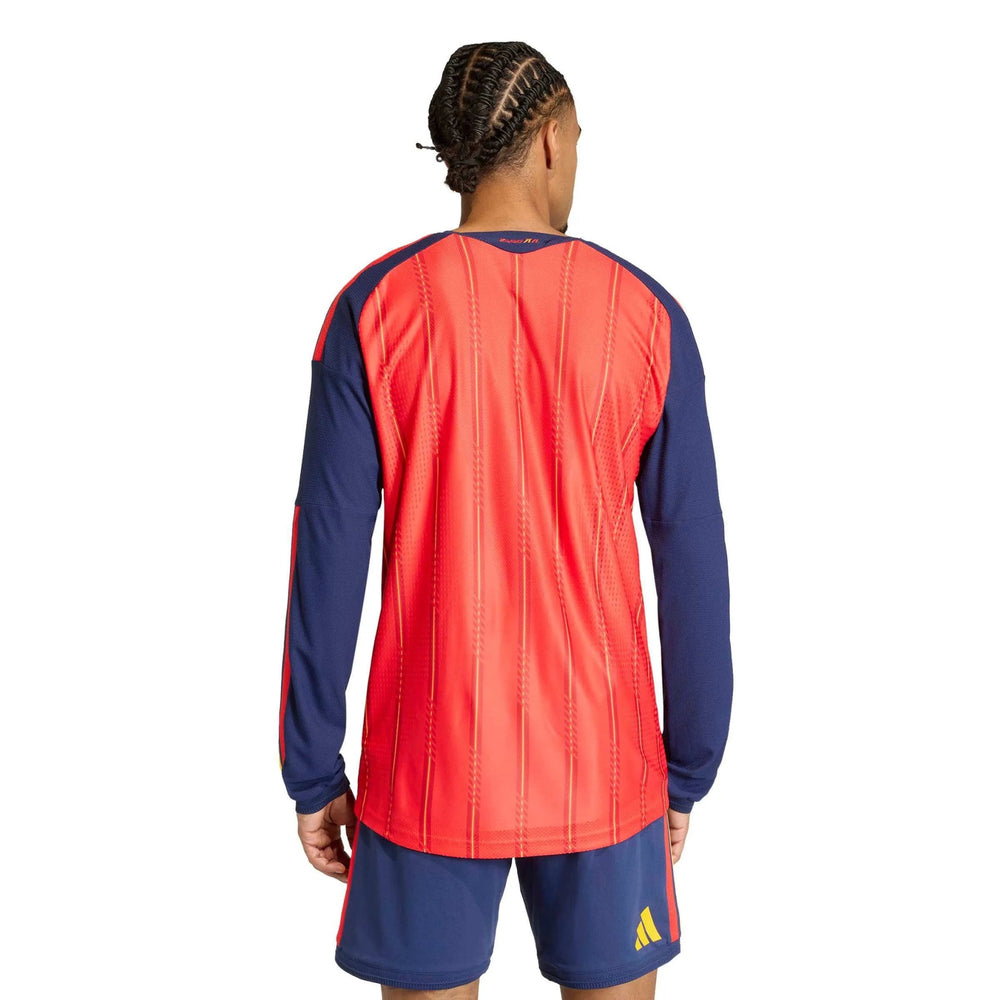 2026 Spain Men's Authentic Home Long-Sleeve Soccer Jersey Vivid Red - Adidas