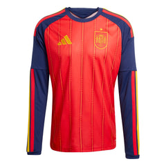 2026 Spain Men's Stadium Home Long-Sleeve Soccer Jersey Vivid Red - Adidas