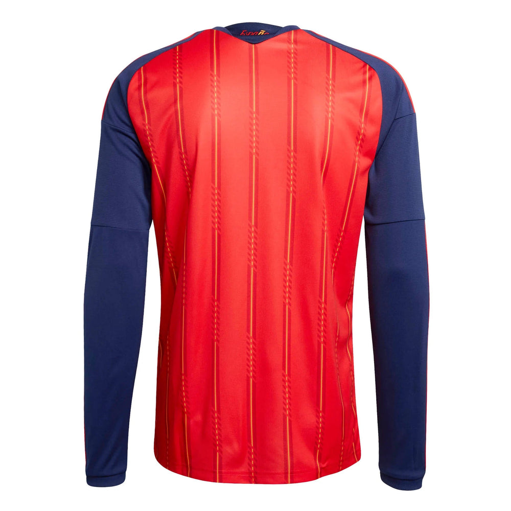 2026 Spain Men's Stadium Home Long-Sleeve Soccer Jersey Vivid Red - Adidas