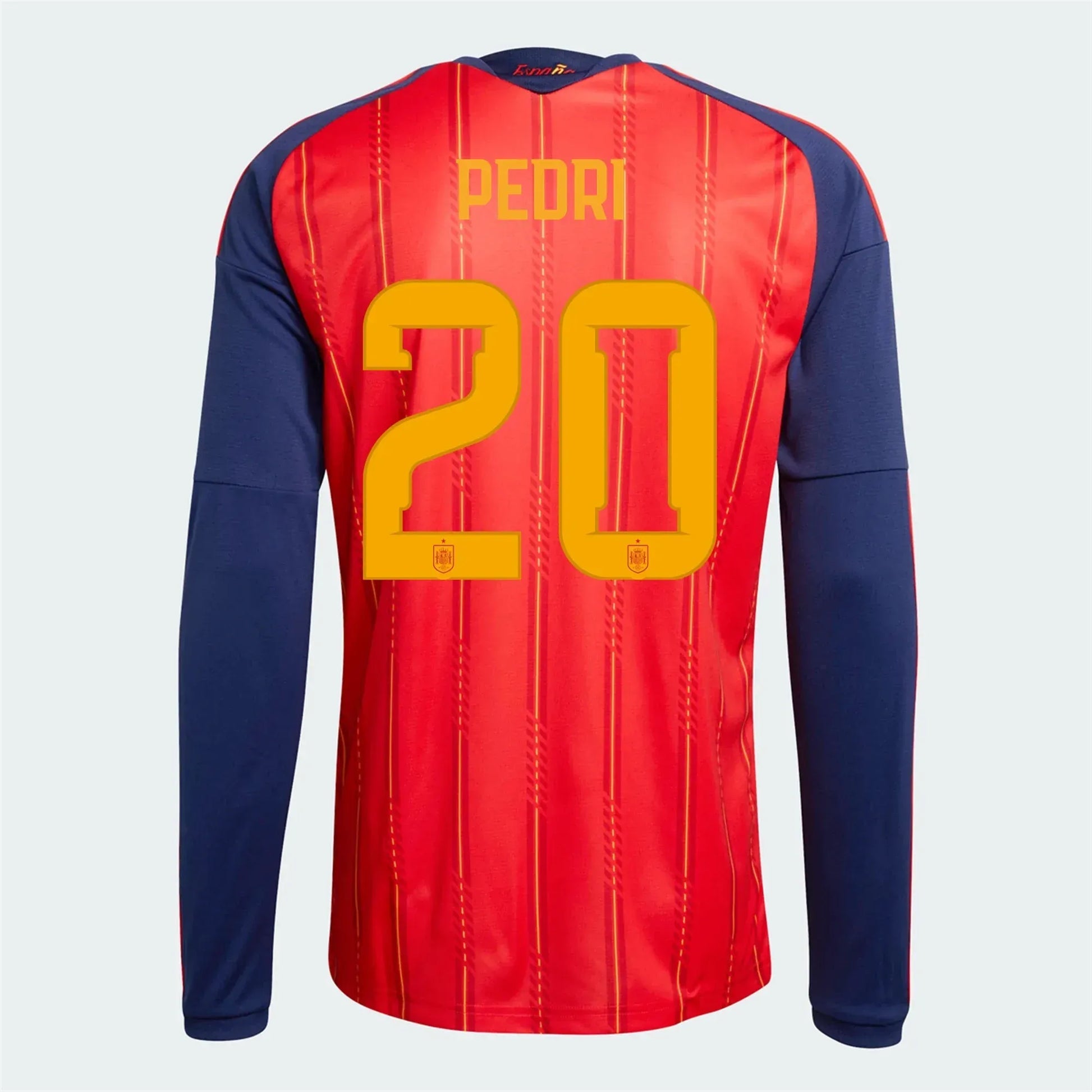 2026 Spain Men's Stadium Home Long-Sleeve Soccer Jersey Vivid Red - Adidas