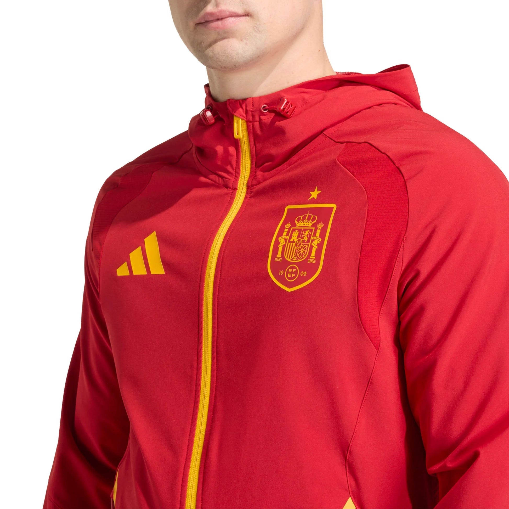 2026 Spain Men's Tiro Travel Full Zip Windbreaker Team Power Red 2 - Adidas