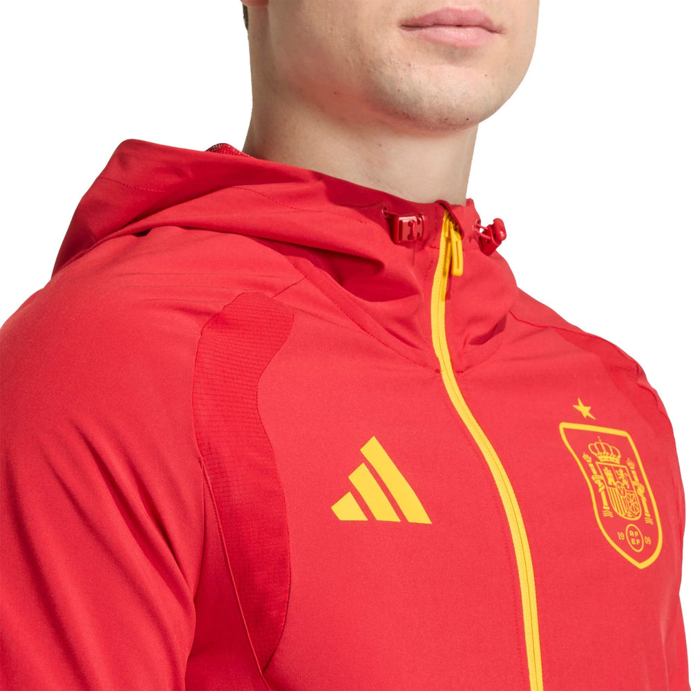 2026 Spain Men's Tiro Travel Full Zip Windbreaker Team Power Red 2 - Adidas