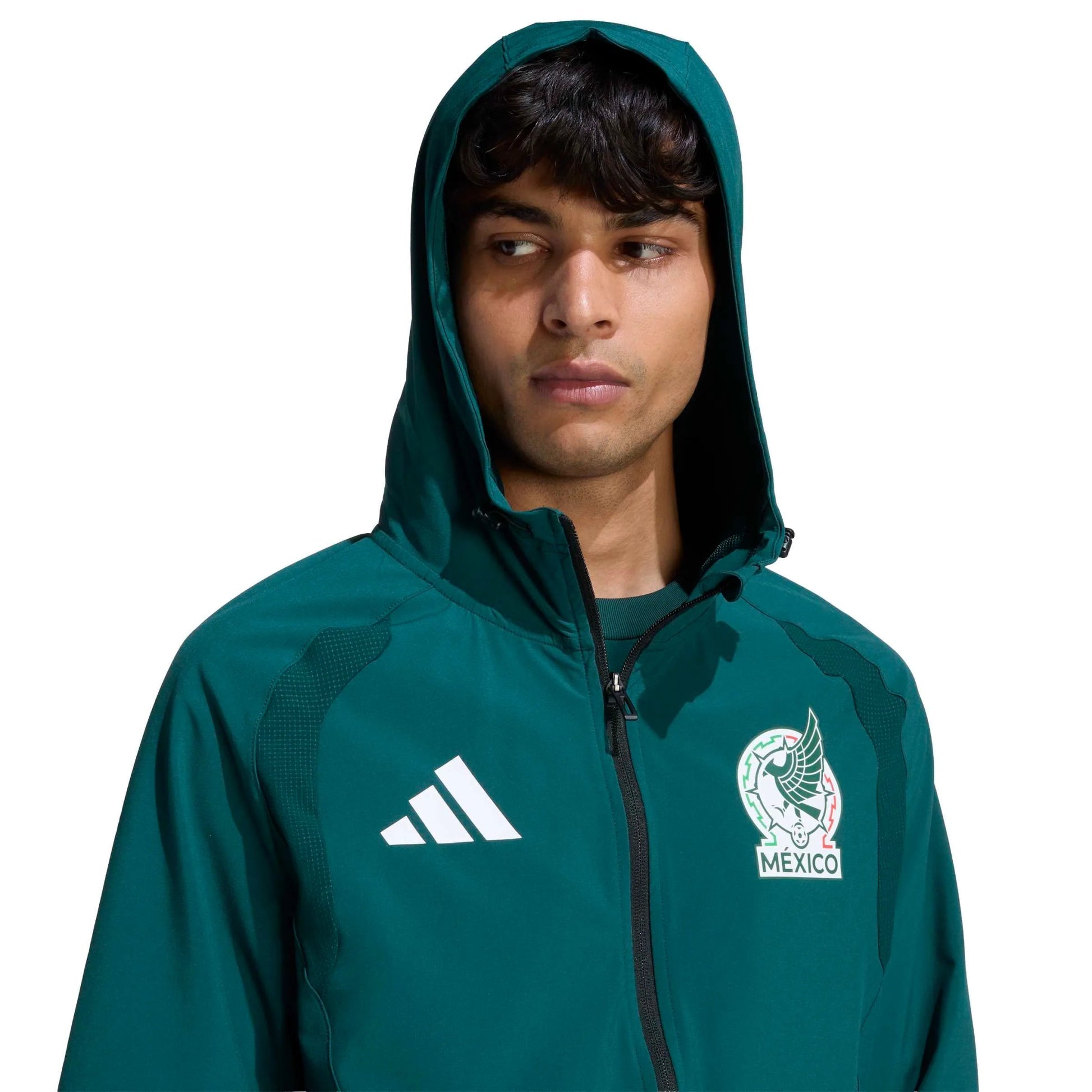 2026 Mexico Men's Tiro Travel Full Zip Windbreaker Aurora Ivy - Adidas