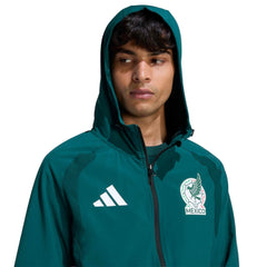 2026 Mexico Men's Tiro Travel Full Zip Windbreaker Aurora Ivy - Adidas