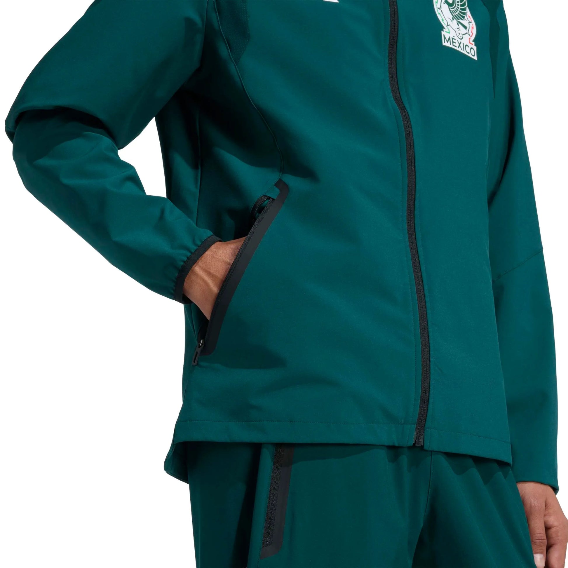 2026 Mexico Men's Tiro Travel Full Zip Windbreaker Aurora Ivy - Adidas