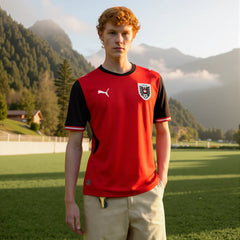 2026 Austria Men's Stadium Home Soccer Jersey Puma Red-Puma Black - Puma
