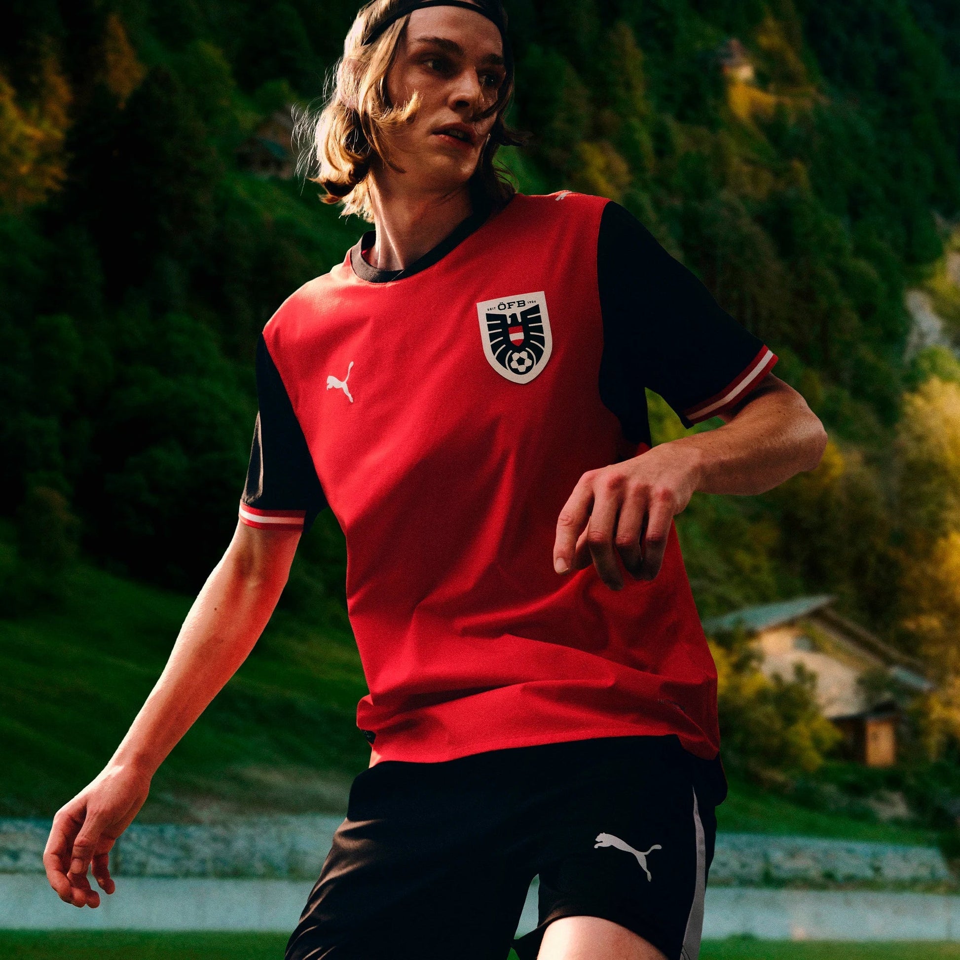 2026 Austria Men's Stadium Home Soccer Jersey Puma Red-Puma Black - Puma