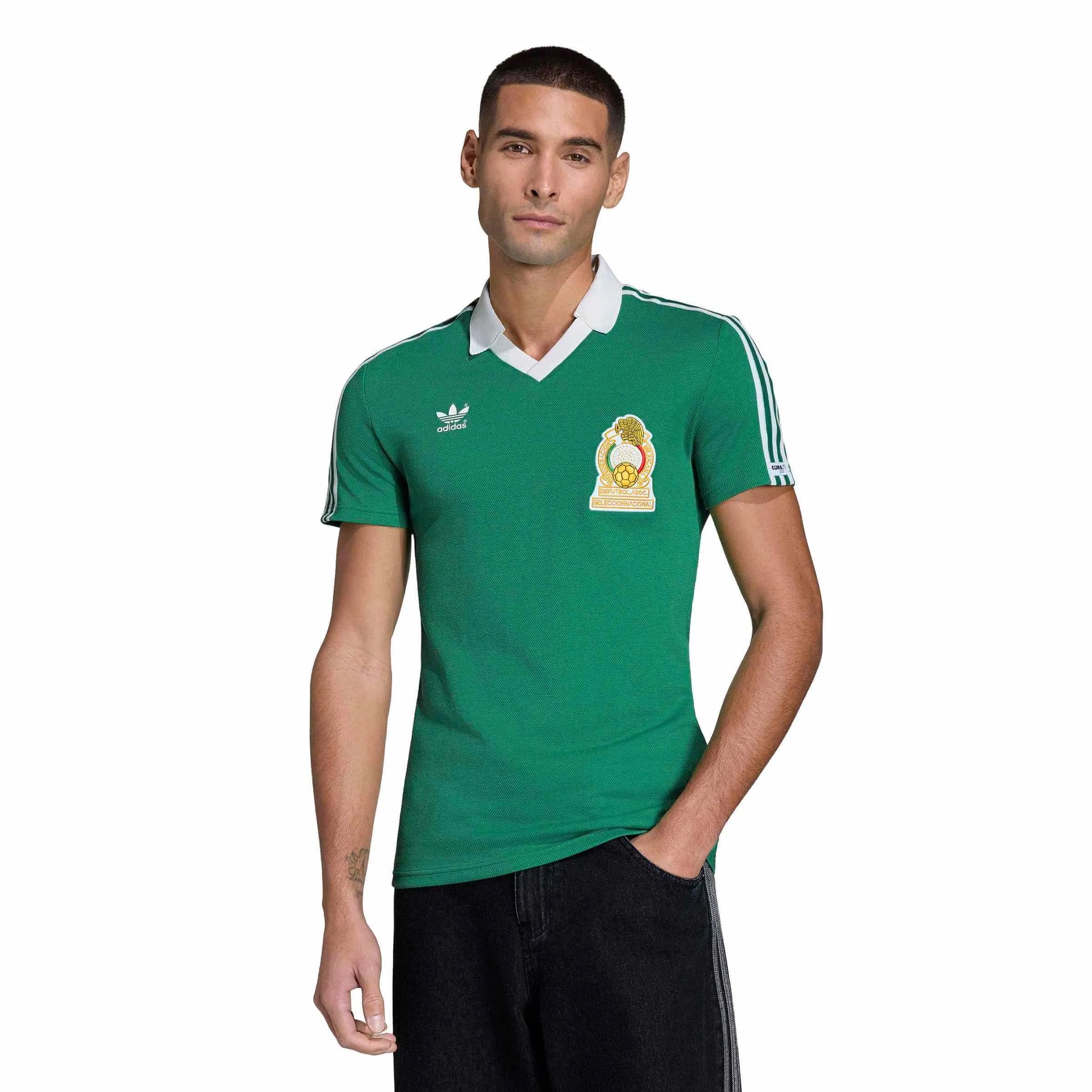 1986 Mexico Men's Retro Stadium Home Soccer Jersey Green - Adidas