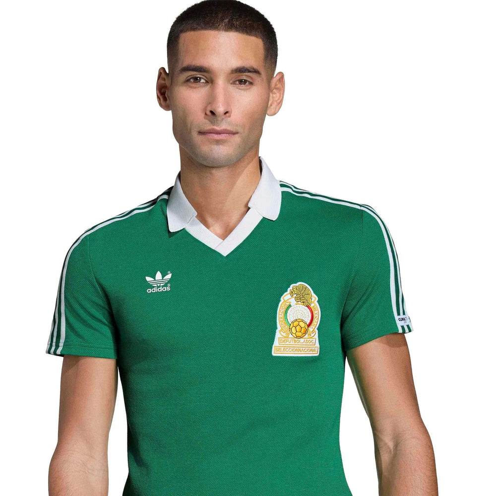 1986 Mexico Men's Retro Stadium Home Soccer Jersey Green - Adidas