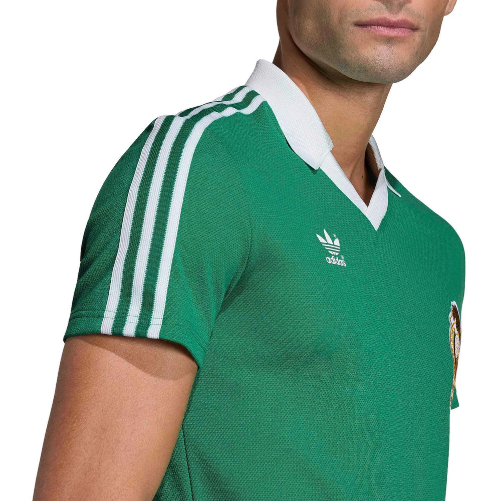 1986 Mexico Men's Retro Stadium Home Soccer Jersey Green - Adidas