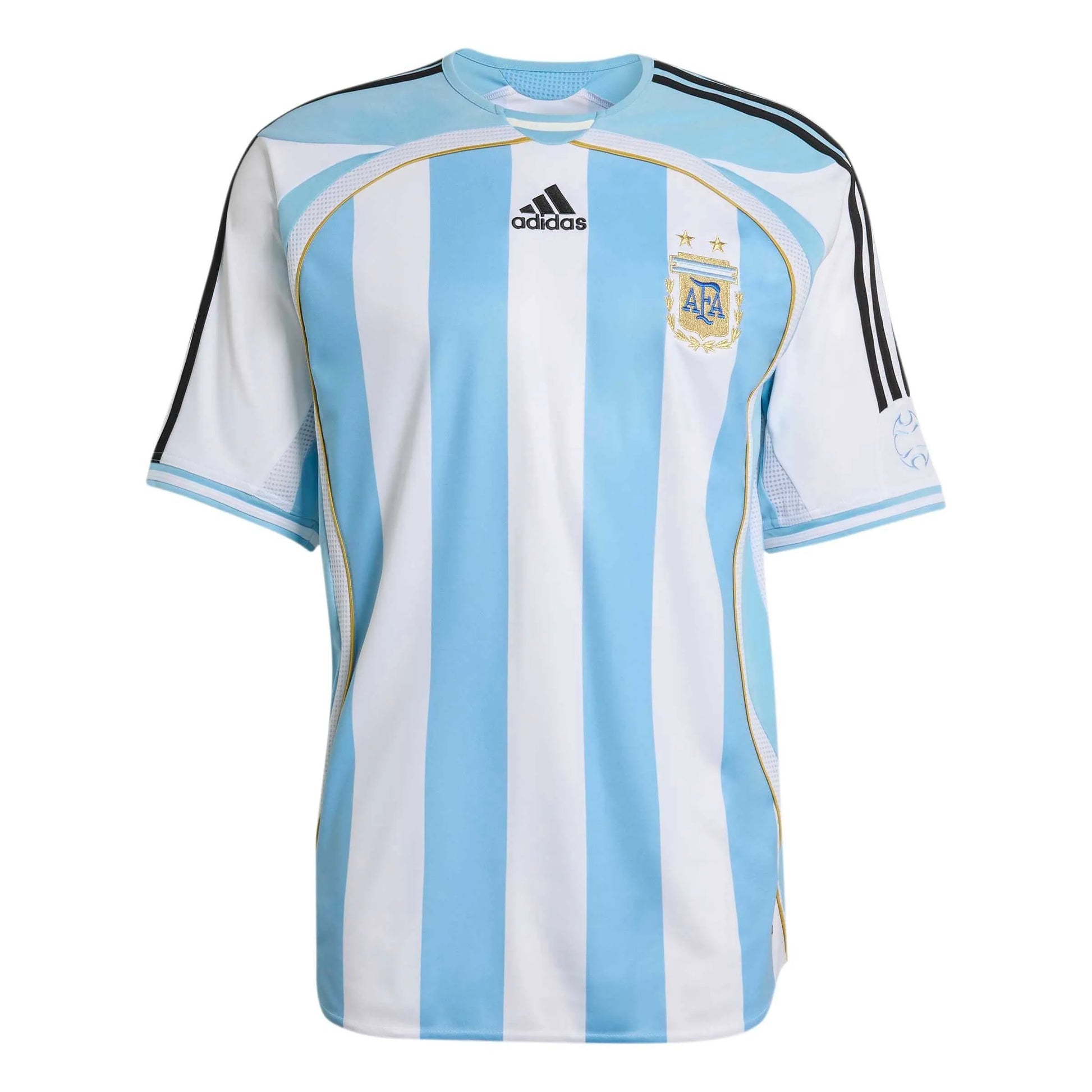 2006 Argentina Men's Retro Stadium Home Soccer Jersey White / Clear Blue - Adidas