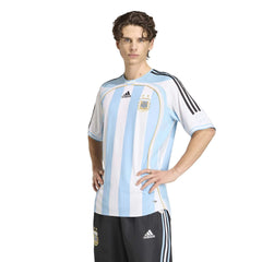 2006 Argentina Men's Retro Stadium Home Soccer Jersey White / Clear Blue - Adidas