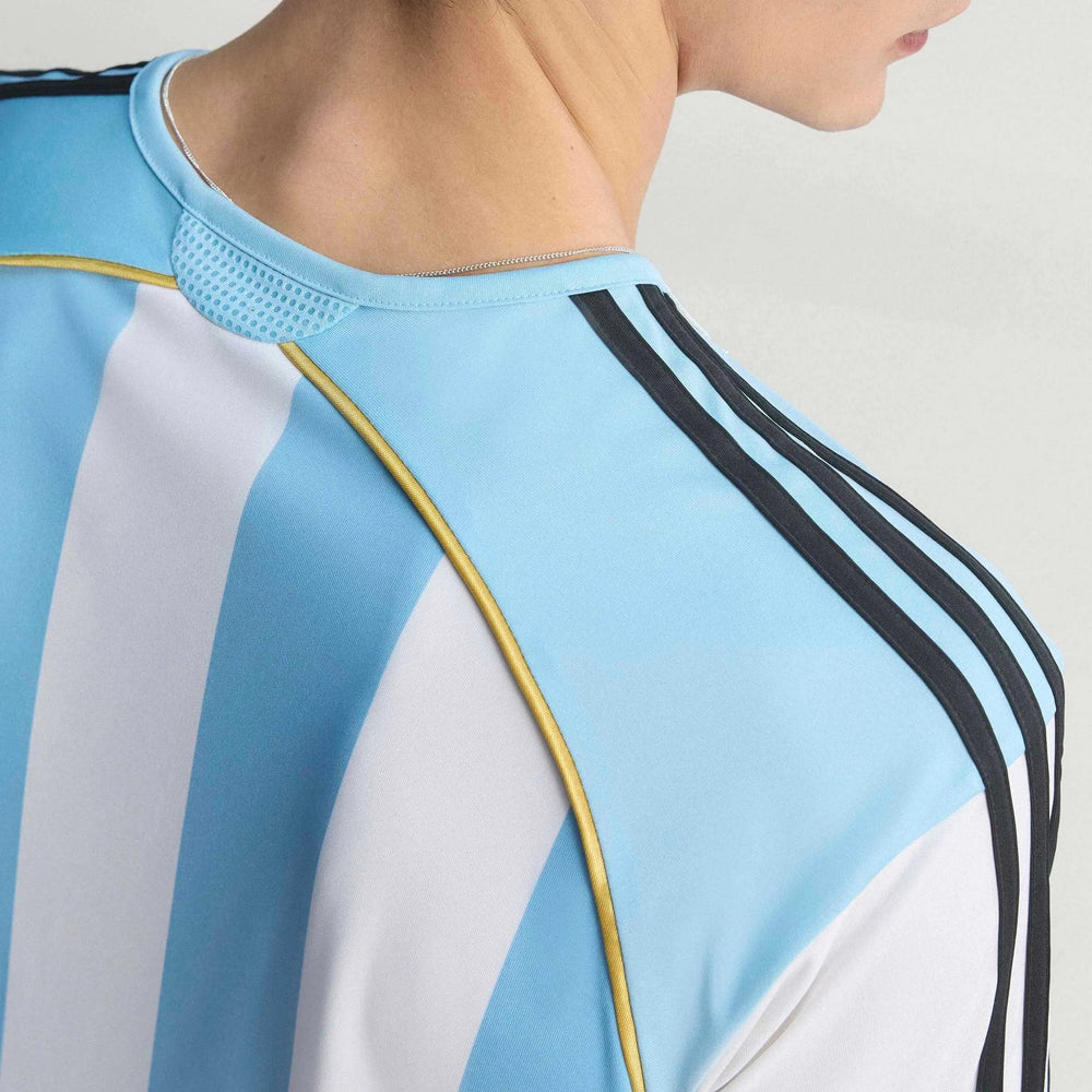 2006 Argentina Men's Retro Stadium Home Soccer Jersey White / Clear Blue - Adidas