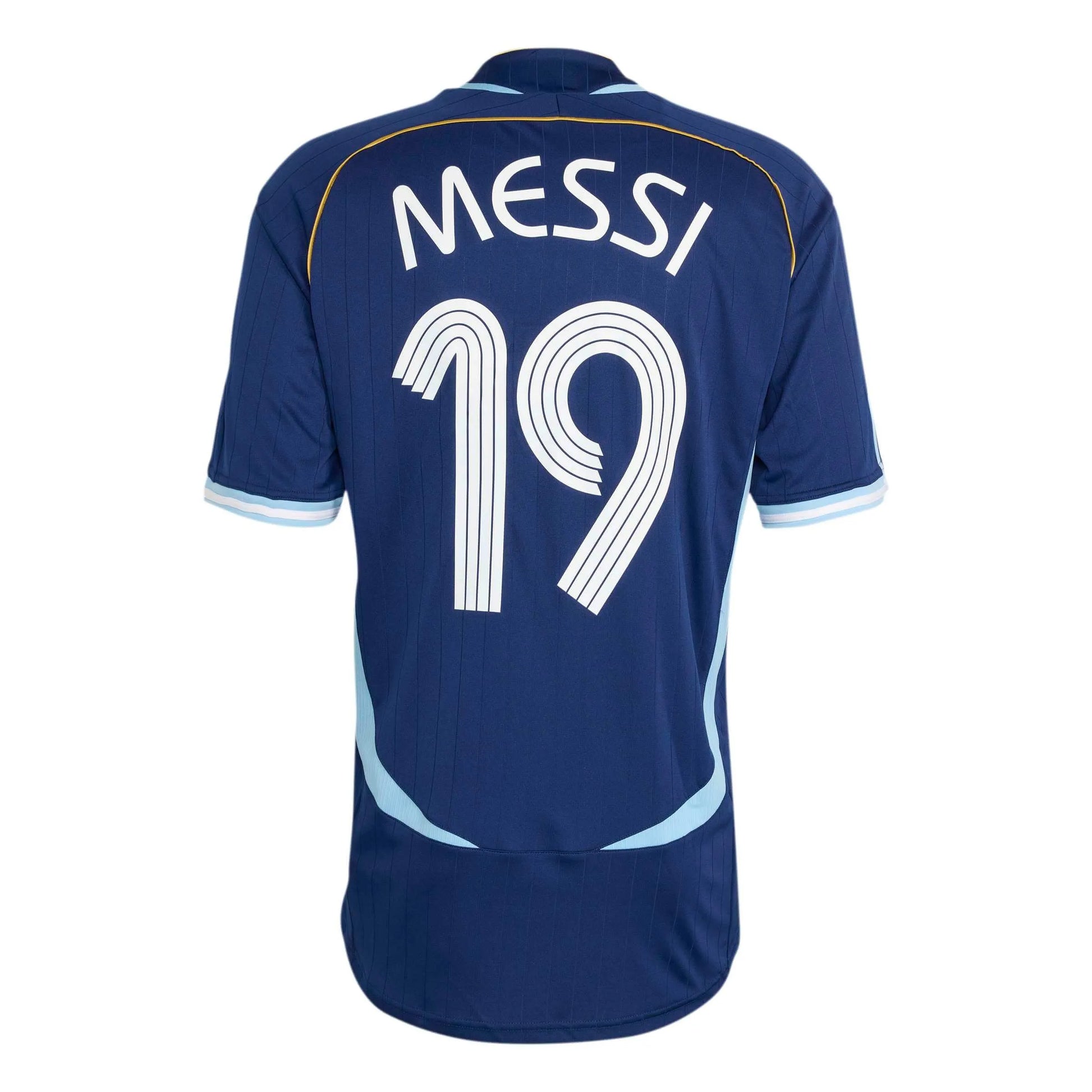 2006 Argentina Men's Retro Stadium Away Messi #19 Soccer Jersey Dark Blue - Adidas