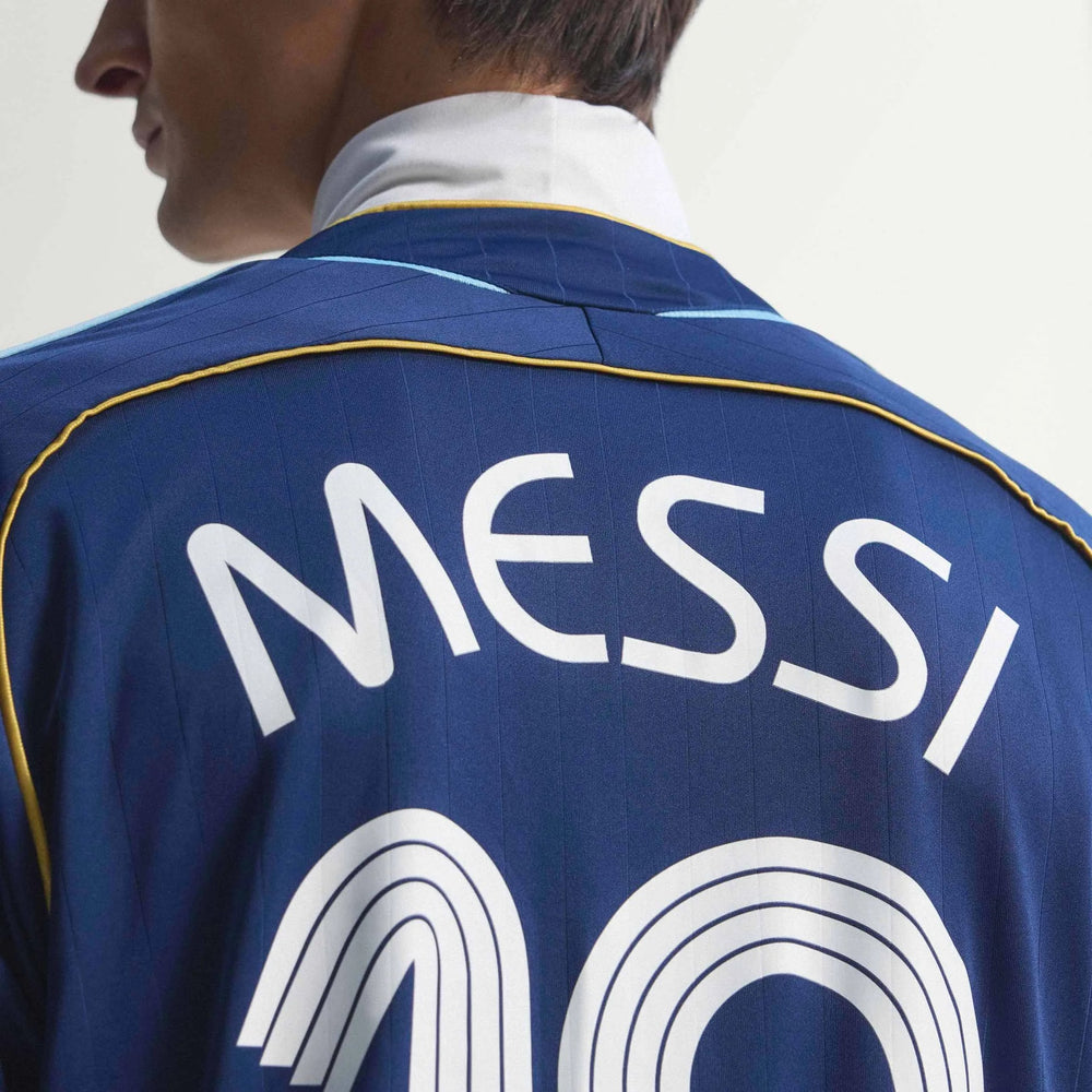 2006 Argentina Men's Retro Stadium Away Messi #19 Soccer Jersey Dark Blue - Adidas