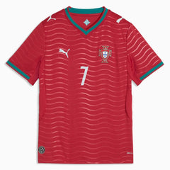 2026 Portugal Youth Stadium Home Ronaldo #7 Soccer Jersey Club Red-Green Lagoon - Puma