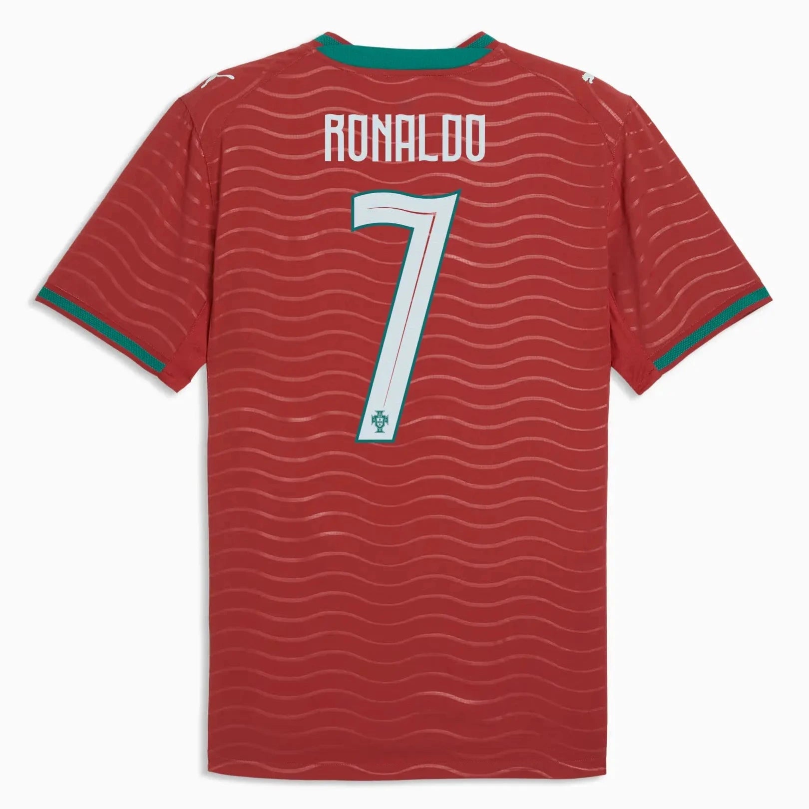 2026 Portugal Men's Authentic Home Ronaldo #7 Soccer Jersey Club Red-Green Lagoon - Puma