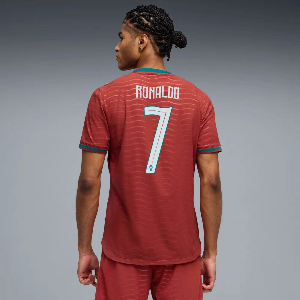 2026 Portugal Men's Authentic Home Ronaldo #7 Soccer Jersey Club Red-Green Lagoon - Puma