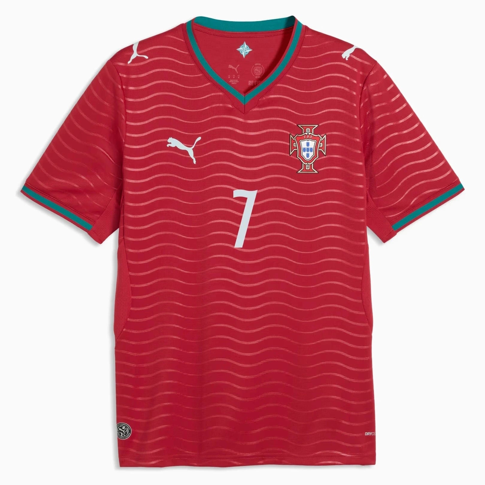 2026 Portugal Men's Stadium Home Ronaldo #7 Soccer Jersey Club Red-Green Lagoon - Puma