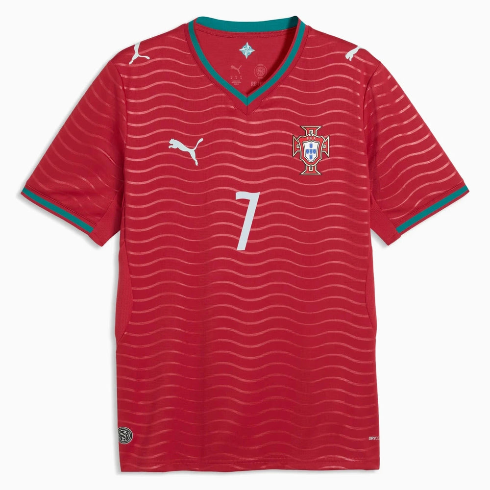 2026 Portugal Men's Stadium Home Ronaldo #7 Soccer Jersey Club Red-Green Lagoon - Puma