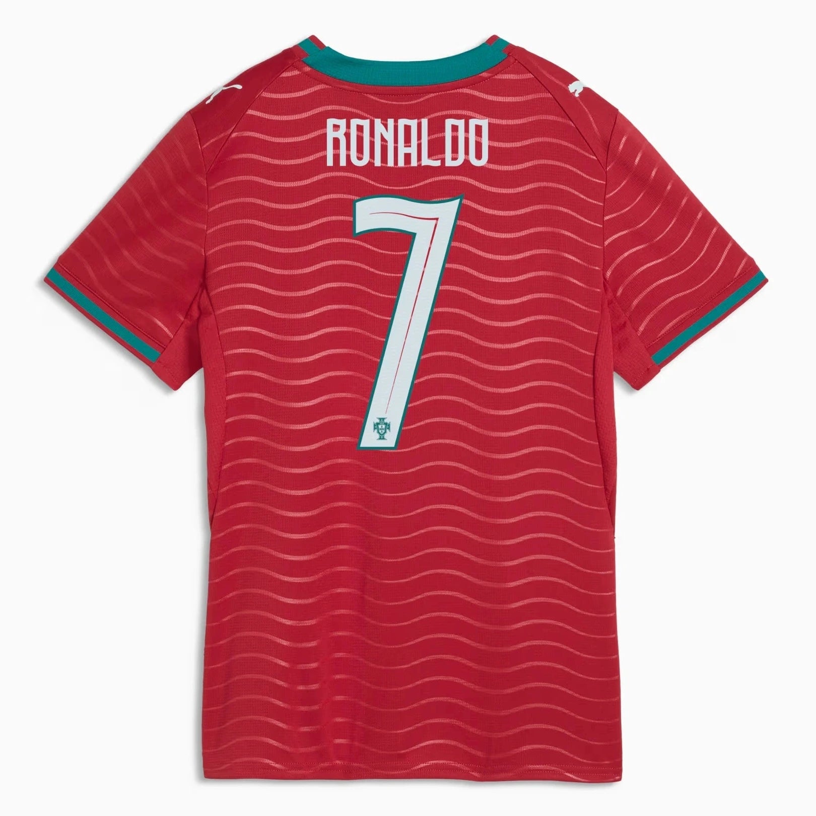 2026 Portugal Women's Stadium Home Ronaldo #7 Soccer Jersey Club Red-Green Lagoon - Puma